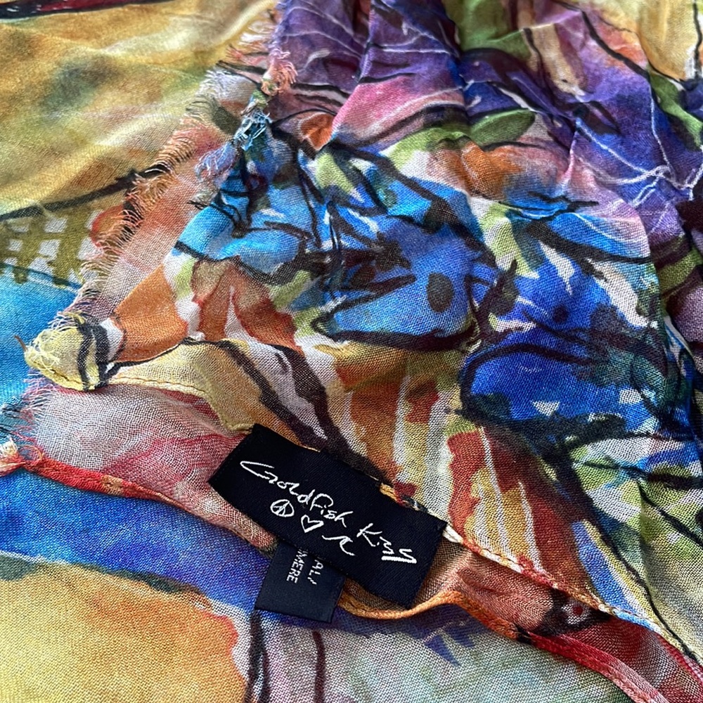 Rebekah Steen Goldfish Kiss Beautiful Things Scarf Sarong Pareo - Picture 11 of 16
